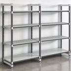 Thumbnail image #3 for Cambro Camshelving® Elements EXA216064VS4480 Stationary Add-On Polymer Shelving Unit, 60W x 21D x 64H, 4-Shelf, 3 Vented/1 Solid, Gray