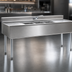 Thumbnail image #3 for Eagle Group 2200 Series 5-Foot Three-Compartment Underbar Sink Unit with Dual Drainboards, 304 Stainless Steel