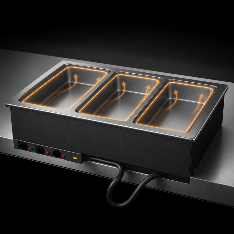 Product image #3 for Vollrath Three-Well Drop-In Electric Hot Food Well Unit with Auto-Fill, Full-Size Pan Capacity, 240V