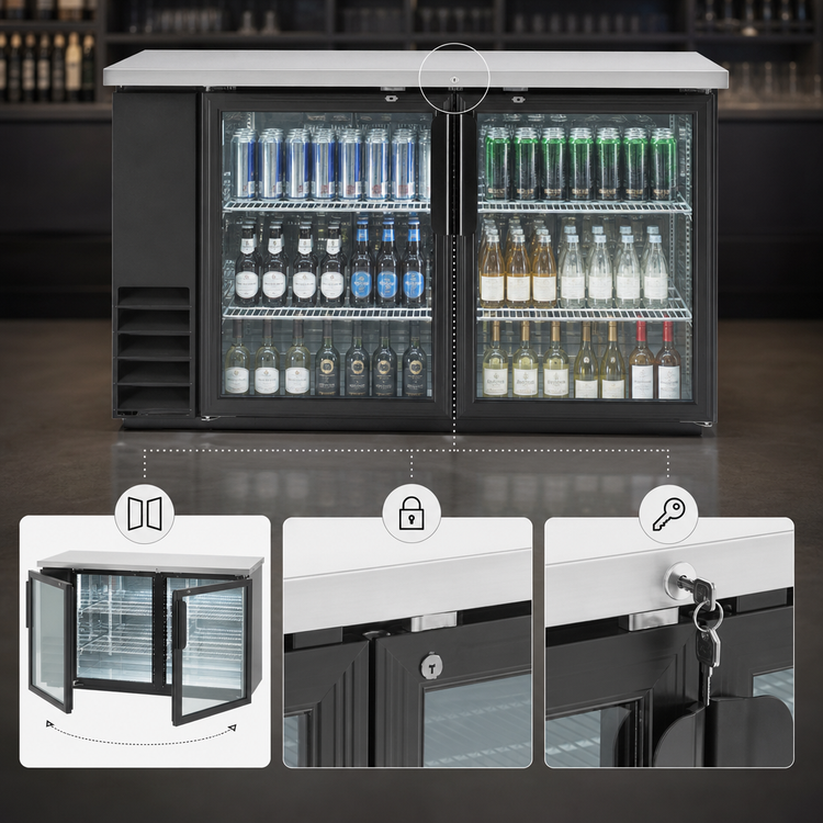 Product image #3 for Arctic Air ABB60G Two-Section Glass Door Back Bar Refrigerator, 61-Inch, Side-Mounted Self-Contained