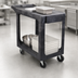 Thumbnail image #3 for Carlisle 2-Shelf Polypropylene Utility Cart with Integrated Cord Wrap, 500 lb Capacity, Gray