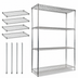 Thumbnail image #3 for Chrome Plated Wire Shelving Starter Kit with 74-Inch Posts, 18 x 48 Inch
