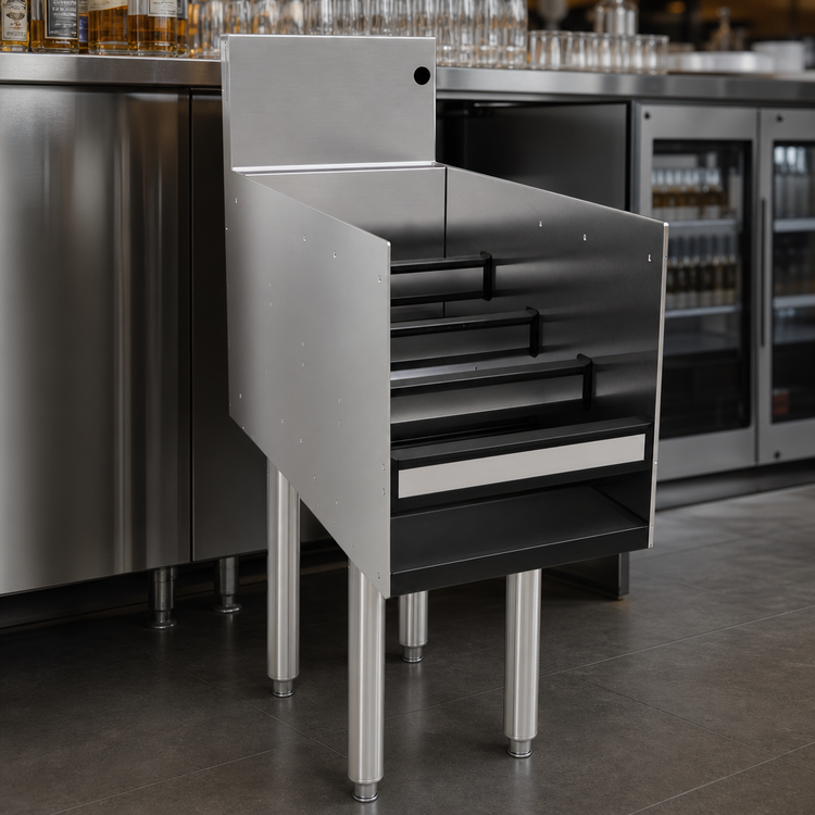 Product image #3 for Glastender Free Standing Stainless Steel Liquor Steps, 12"W x 24"D, 4-Level