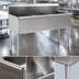 Thumbnail image #3 for Eagle Group 49-3/8-Inch Three-Compartment Utility Sink, 16-Gauge 304 Stainless Steel, No Drainboards