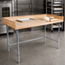 Thumbnail image #3 for BK Resources 60 x 30 Inch Hard Maple Bakers Table with Galvanized Open Base and 4-Inch Coved Risers