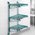 Thumbnail image #3 for Quantum Cantilever Wall-Mounted Shelving Starter Unit with 3 Wire Shelves and 54-Inch Posts