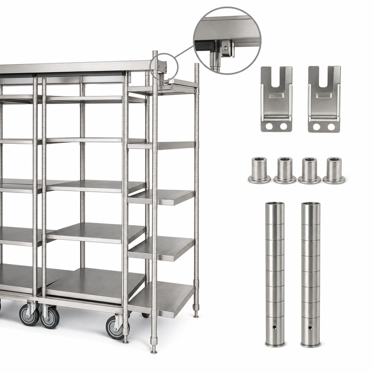 Product image #3 for Metro TOP-TRACK Super Erecta & Super Adjustable 21-Inch Stationary End Unit Kit with 86-Inch Stainless Steel Posts