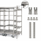 Thumbnail image #3 for Metro TOP-TRACK TTE21S 21-Inch Stainless Steel Stationary End Unit Kit with 86-Inch Posts for Super Erecta & Super Adjustable