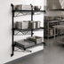 Thumbnail image #3 for Quantum Wall-Mounted Cantilever Wire Shelf Starter Unit with 3 Shelves, 54-Inch Posts, Black Epoxy Finish