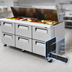 Thumbnail image #3 for Turbo Air Super Deluxe Three-Section Sandwich/Salad Mega Top Refrigerated Prep Table with 6 Drawers and 30-Pan Opening