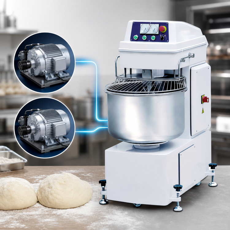 Product image #3 for Primo PSM-80E Floor Model Spiral Mixer with Twin Motors, 2-Speed Reverse, 176 lb Dough Capacity