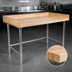 Thumbnail image #3 for John Boos DNB07 48-Inch x 30-Inch Baker's Top Wood Work Table with 4-Inch Coved Riser and Galvanized Base