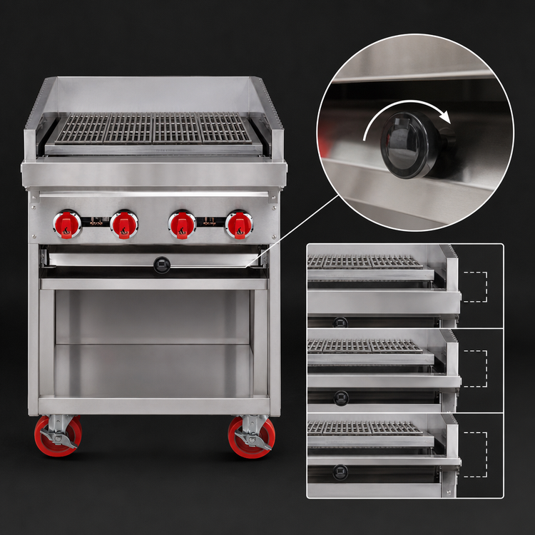 Product image #3 for American Range ADJF-72 72-Inch Gas Adjustable Underfired Charbroiler with Cabinet Base