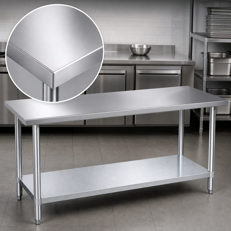 Product image #3 for Duke Stainless Steel Work Table with Galvanized Undershelf, 72 x 36 x 36 Inches