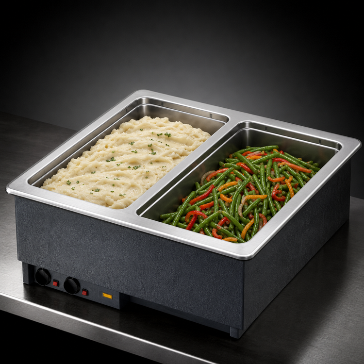 Product image #3 for Vollrath Two-Well Drop-In Electric Hot Food Well for Full-Size Pans, Wet Operation, 240V