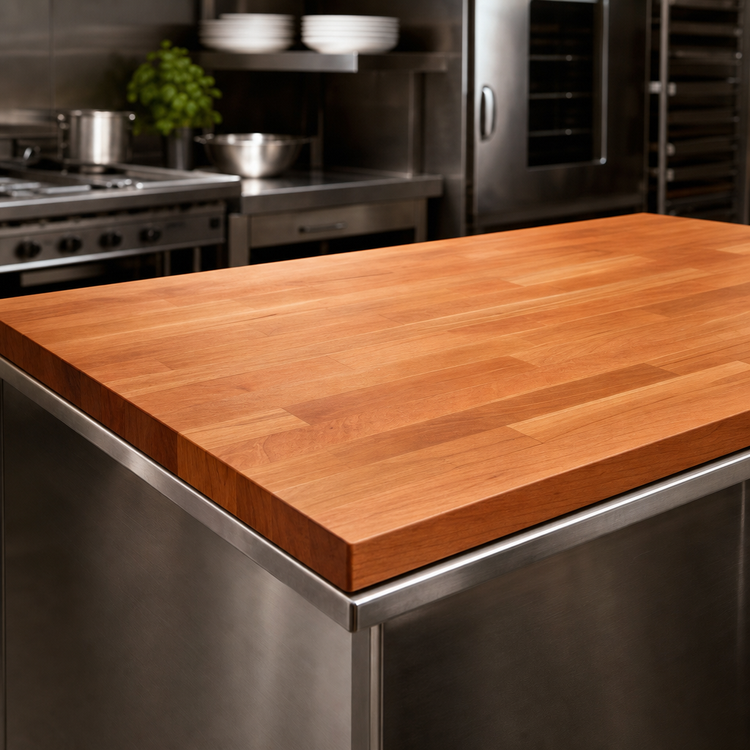 Product image #3 for Boos Block American Cherry Full-Length Edge Grain Kitchen Countertop, 96 x 48 x 1-3/4 Inch, Penetrating Oil Finish
