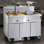 Thumbnail image #3 for Imperial (Middleby) IFSCB250E Electric Two-Tank Floor Fryer, 50 lb. Each, Built-In Filter, Dump Station