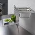 Thumbnail image #3 for BK Resources GrillCook Pro Universal Stainless Steel Upright Prep Shelf Stand with 12-Inch Shelf and 1/6 Pan Holder