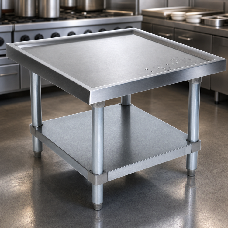 Product image #3 for Heavy-Duty Stainless Steel Machine Stand with Marine Edge and Adjustable Undershelf, 30-Inch W x 24-Inch D x 20-1/4-Inch H