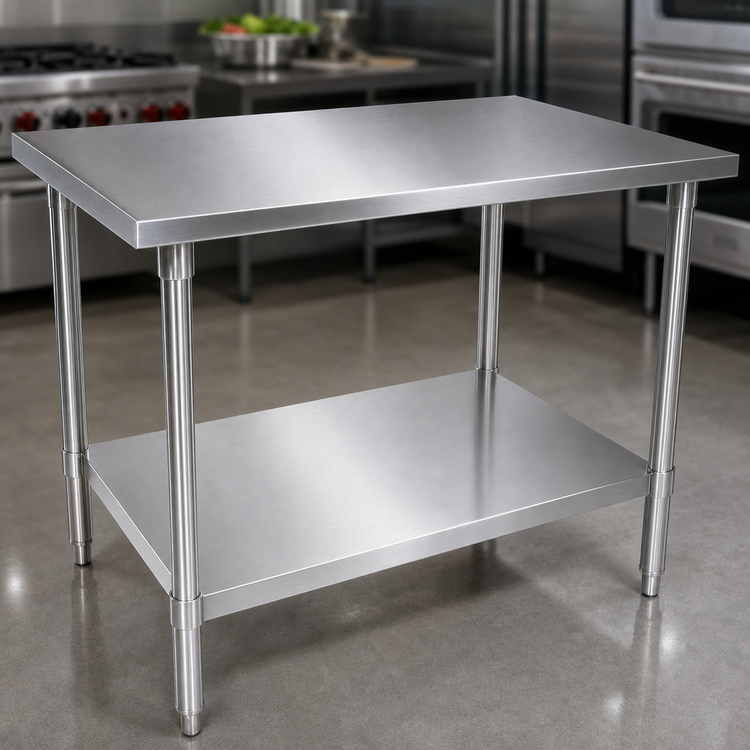 Product image #3 for John Boos Stallion 48-Inch W x 30-Inch D Stainless Steel Top Work Table with Adjustable Undershelf