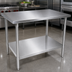 Thumbnail image #3 for John Boos Stallion 48-Inch W x 30-Inch D Stainless Steel Top Work Table with Adjustable Undershelf