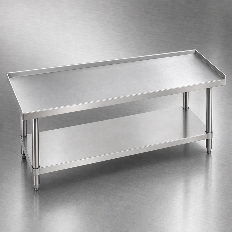 Product image #3 for Advance Tabco Special Value Series 72" x 30" 16-Gauge Stainless Steel Equipment Stand with Adjustable Undershelf