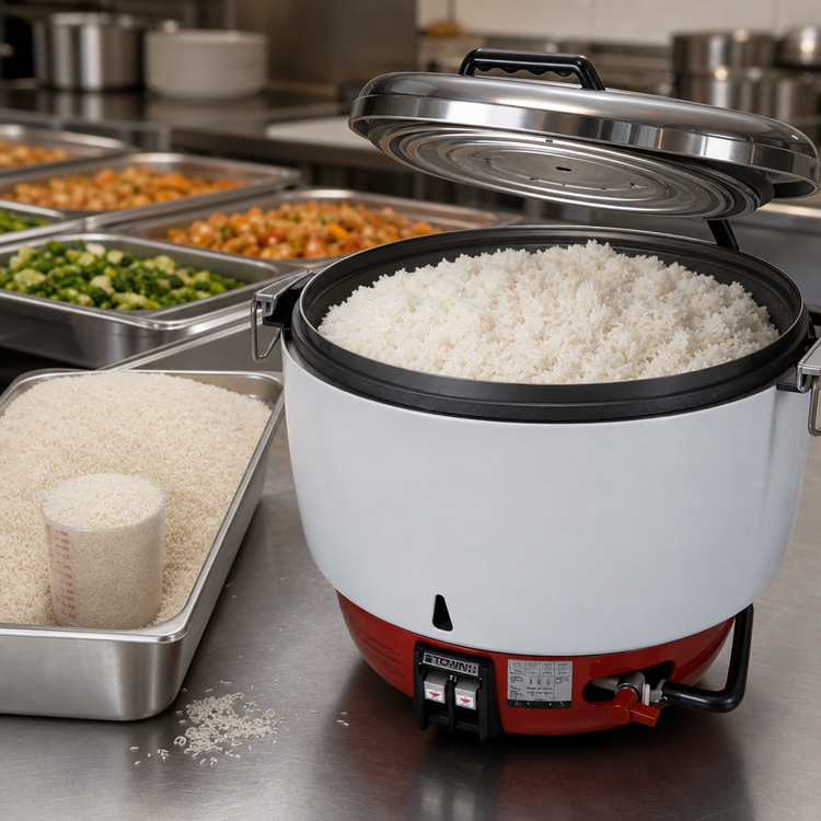 Product image #3 for Town Equipment RiceMaster 55-Cup Natural Gas Countertop Commercial Rice Cooker with Cook and Hold Operation