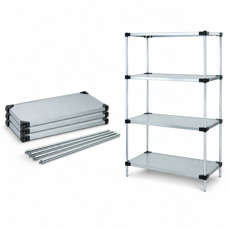 Product image #3 for Quantum 4-Shelf Solid Shelving Starter Kit, 54 x 21 x 63 Inches, Stationary Unit