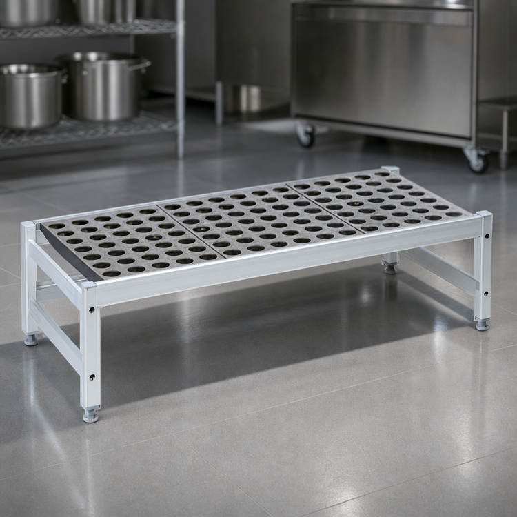 Product image #3 for Fermostock 35" x 18" x 12" Deep Anodized Aluminum Dunnage Rack, 800 lb. Per Shelf