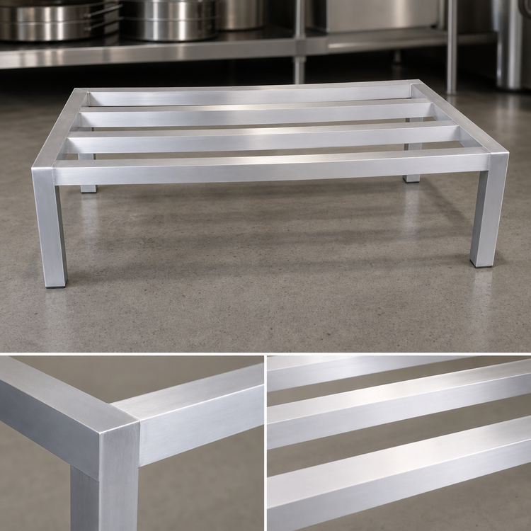Product image #3 for Aluminum Square Tube Dunnage Rack, 60 Inch W x 20 Inch D x 12 Inch H, 1,600 lb. Capacity