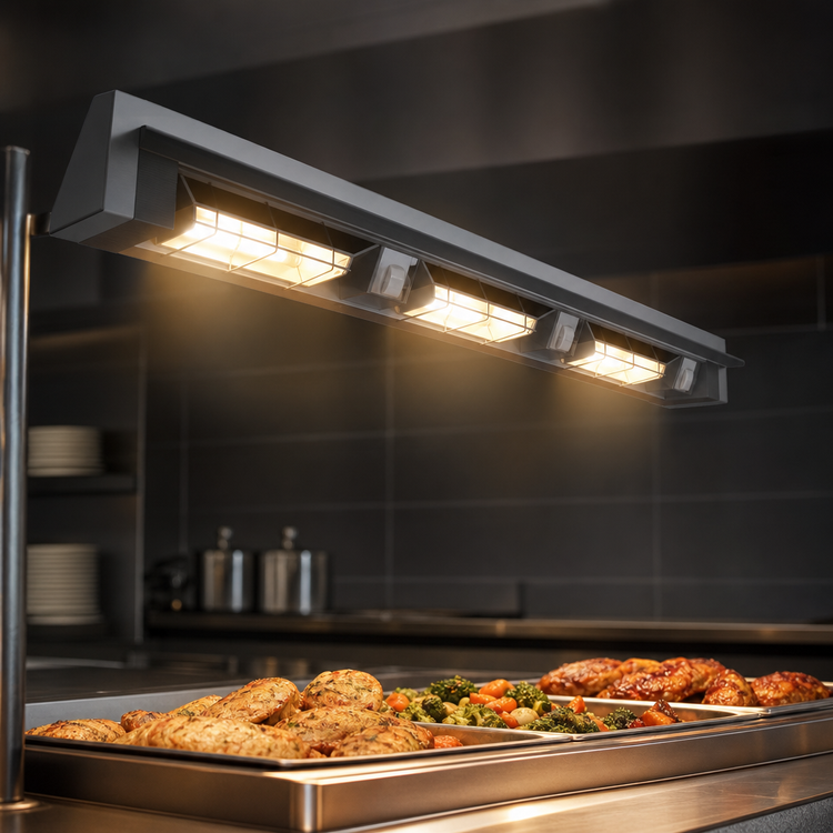 Product image #3 for Hatco Ultra-Glo 60-Inch Double Lighted Infrared Foodwarmer Strip Heat Lamp