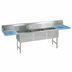 Thumbnail image #3 for BK Resources Three-Compartment Double Drainboard Stainless Steel Sink with 24 x 24 x 14 Inch Compartments