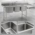 Thumbnail image #3 for Eagle 414 Series Commercial Three-Compartment Sink with 18-Inch Right Drainboard, 22