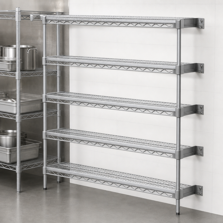 Product image #3 for Eagle Group Valu-Master 5-Tier Add-On Wire Shelving Unit, 48W x 24D x 74H, Pewter Gray Epoxy