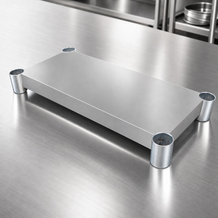 Product image #3 for BK Resources 96" x 24" 18/430 Stainless Steel Undershelf for Work Tables