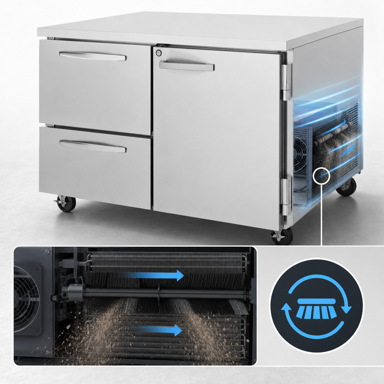 Product image #4 for Turbo Air PRO Series 48-Inch 2-Section Undercounter Freezer with 1 Door and 2 Drawers