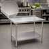 Thumbnail image #3 for Klinger's Trading ABST3030 30 Inch x 30 Inch Stainless Steel Work Table with 2 Inch Rear Up-Turn and Undershelf