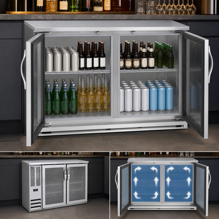 Product image #3 for Beverage Air 48-Inch Two-Section Glass Door Back Bar Refrigerator