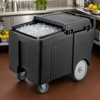Thumbnail image #4 for Cambro SlidingLid™ ICS175LB110 Mobile Ice Caddy, 175 lb Capacity, Sliding Lid, Black, Polyethylene with Foam Insulation