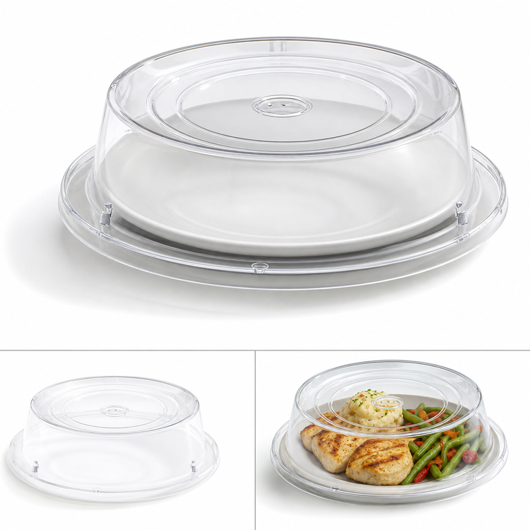 Product image #3 for Clear Polycarbonate Round Plate Cover for 10-3/16" to 10-1/4" Plates