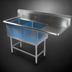 Thumbnail image #3 for John Boos Pro-Bowl Freestanding 2-Compartment Sink with Right Drainboard and Backsplash
