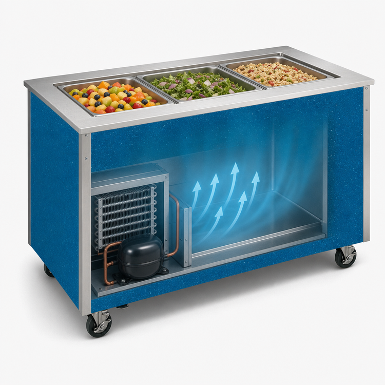 Product image #4 for Vollrath 4-Series Signature Server Stainless Steel Refrigerated Cold Food Station, 3-Pan, 46 x 28 x 34 Inches