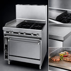 Thumbnail image #3 for Jade Range (Middleby) Titan JTRH-24IP-1HT-36C 36" Natural Gas Range with 24" Plancha, 12" Hot Top & Convection Oven