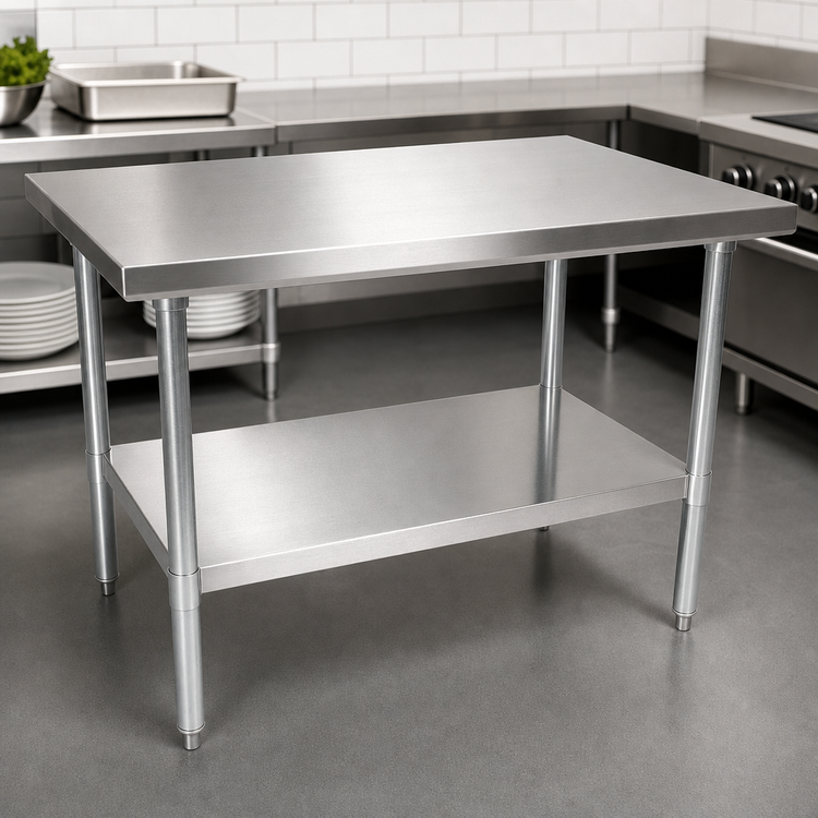 Product image #3 for John Boos Stallion 30" x 30" Economy Stainless Steel Corner Work Table with Adjustable Undershelf