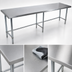 Thumbnail image #3 for BK Resources 84-Inch x 24-Inch Open Base Riser Top Stainless Steel Work Table