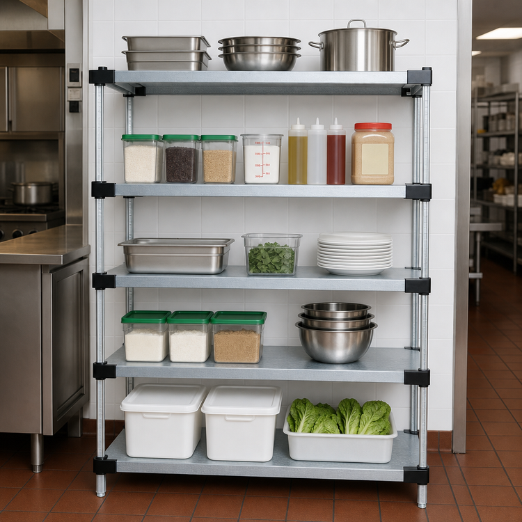 Product image #3 for Quantum 36 x 21 x 54-Inch Stationary Solid Shelving Starter Kit with 5 Shelves