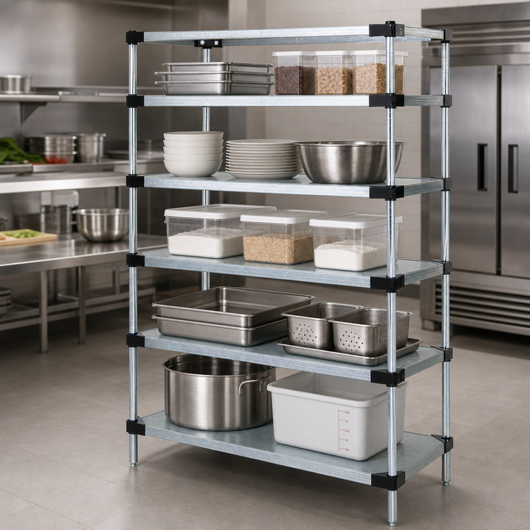 Product image #3 for Quantum 54 x 24 x 86-Inch Solid Shelving Starter Kit with 5 Solid Shelves