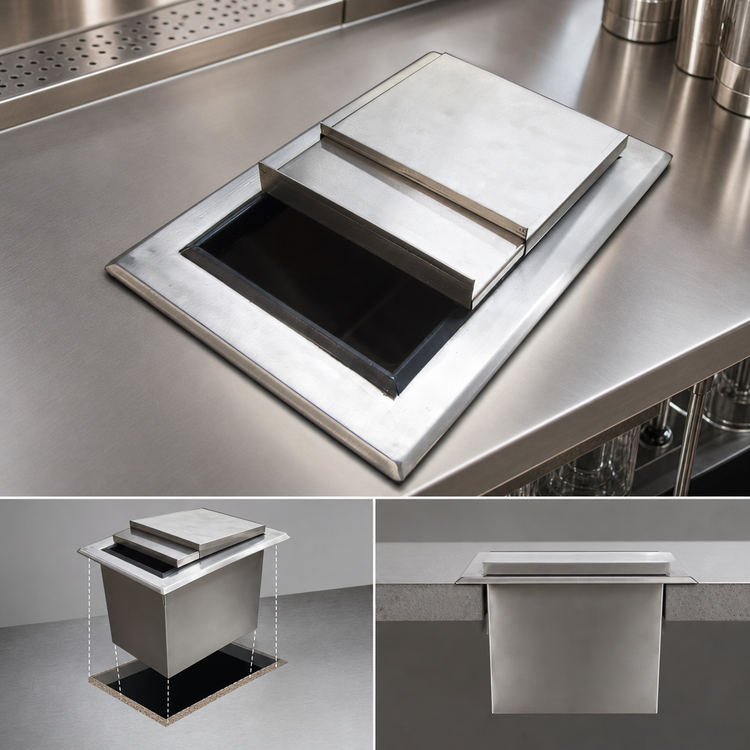 Product image #3 for BK Resources Drop-In Ice Bin with Sliding Cover, Without Cold Plate, 12 x 18 x 14-3/8 Inches