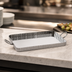 Thumbnail image #4 for American Metalcraft Rectangular Fluted Stainless Steel Serving Tray, 10 Inch