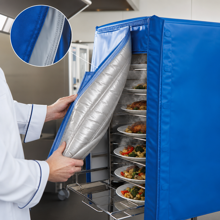 Product image #3 for RATIONAL Blue Thermocover for 6 Full-Size Oven and Plate Racks on Transport Trolleys